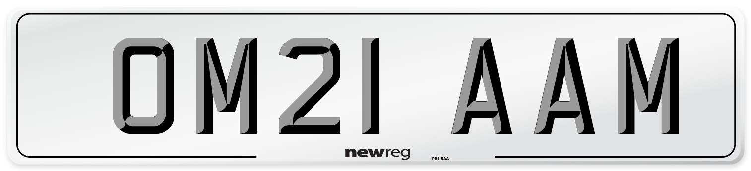 OM21 AAM Number Plate from New Reg